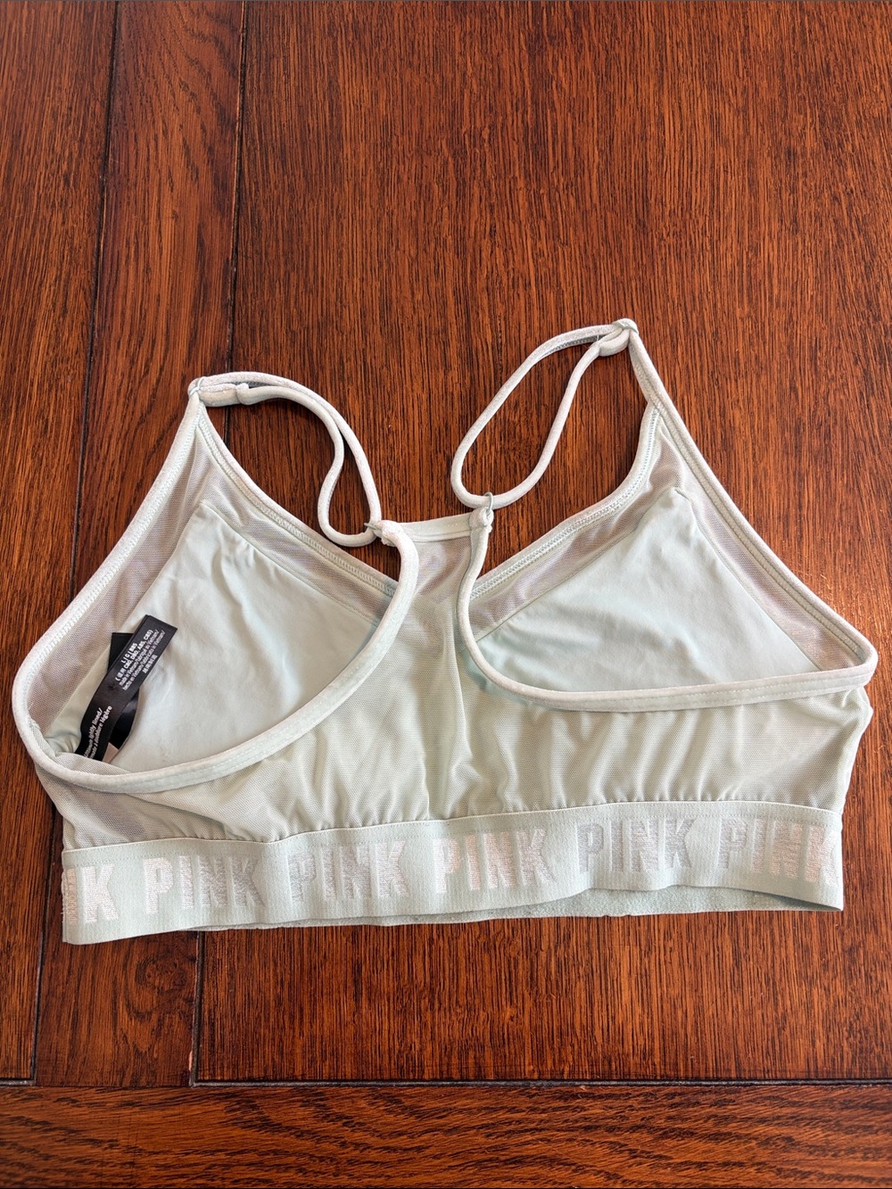 PINK Victoria's Secret Mint Green Velour Velvet mesh Bralette Racerback large - Picture 2 of 7